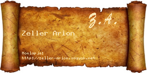 Zeller Arion névjegykártya